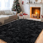 Pionblank Large Rug for Living Room 6x9 Feet, Modern Soft Shag Area Rug, Plush Fuzzy Carpet for Bedroom Girls Boys Room Home Nursery Teens Dorm Decor, Black