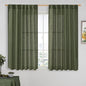 LAMIT Olive Green Light Filtering Linen Curtains 54 inches Long for Bedroom, Linen Textured Semi Sheer Back Tab and Rod Pocket Christmas Drapes for Living Room, 2 Panels, 52 x 54 Inch