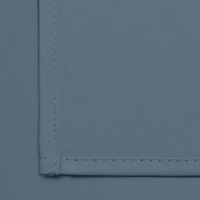 Yakamok Light Blocking Room Darkening Thermal Curtain Panels Blackout Curtains Solid Grommet Top Window Drapes/Panels for Bedroom/Living Room(52x63 Inch, Stone Blue, 2 Panels)