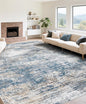 XLUEZ 9x12 Area Rug for Living Room, Washable Modern Abstract Large Area Rug Neutral Soft Non Slip Kids Rug Stain Resistant Indoor Carpet for Bedroom Dining Room Playroom Office(BlueWhite, 9'x12')