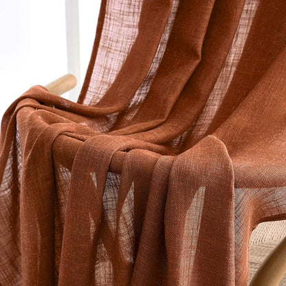 MIULEE Burnt Orange Curtains 72 Inch Length for Bedroom Living Room, Soft Textured Window Drapes Terracotta Rust Boho Fall Decor Semi Sheer Light Filtering Back Tab Rod Pocket Modern, 2 Panels
