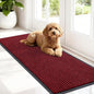OLANLY Front Door Mat Indoor Outdoor Entrance, Waterproof Heavy Duty Doormat, Fade Resistant, Low Profile, Easy Clean Patio Porch Welcome Floor Mats for Entry, 47x17, Wine Red
