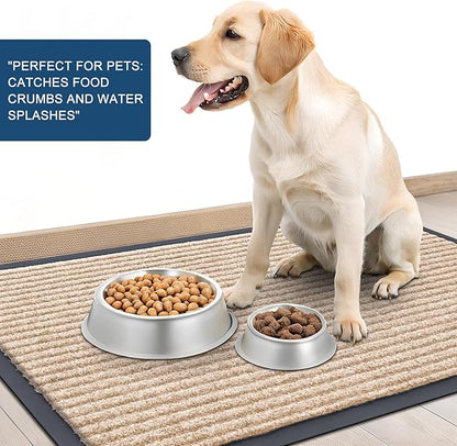 OLANLY Front Door Mat Indoor Outdoor Entrance, Waterproof Heavy Duty Doormat, Fade Resistant, Low Profile, Easy Clean Patio Porch Welcome Floor Mats for Entry, 35x23, Beige