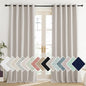NICETOWN Brich Vintage Open Linen Weave Flax Thermal Curtains, 100% Blackout Curtains 120" Long for Dining Room, Soundproof Window Treatment Drapes for Home Office, 62" Wide Per Panel, Set of 2
