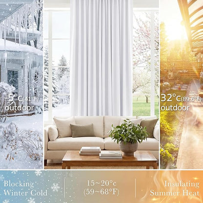 PONY DANCE White Window Curtains - Window Dressing Soft Fabric Back Tab/Rod Pocket Kids Drapes Privacy Protect for Bedroom & Bathroom, 42 W x 54 inch L, Pure White, 2 PCs