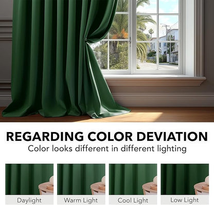 Deconovo Blackout Curtains, Thermal Insulated, W52 x L72 2 Panels, Back Tab, Machine Washable, Room-Darkening Drapes for Bedroom/Living Room Dark Forest