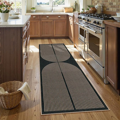 Lahome Enfys Modern Rainbow Hallway Runner Rug, 2x6 Washable Easy Jute Rugs for Entryway Kitchen Farmhouse Indoor Outdoor Carpet, Non Slip Runner for Porch Bedroom Laundry Front Door