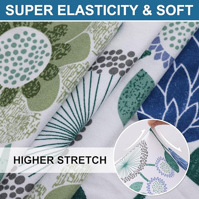 Smiry Printed Couch Cushion Covers, Stretch Soft Couch Covers for Sofa, Washable Non-Slip Sofa Slipcover Furniture Protector for Indoor and Outdoor (Large, Light Green)