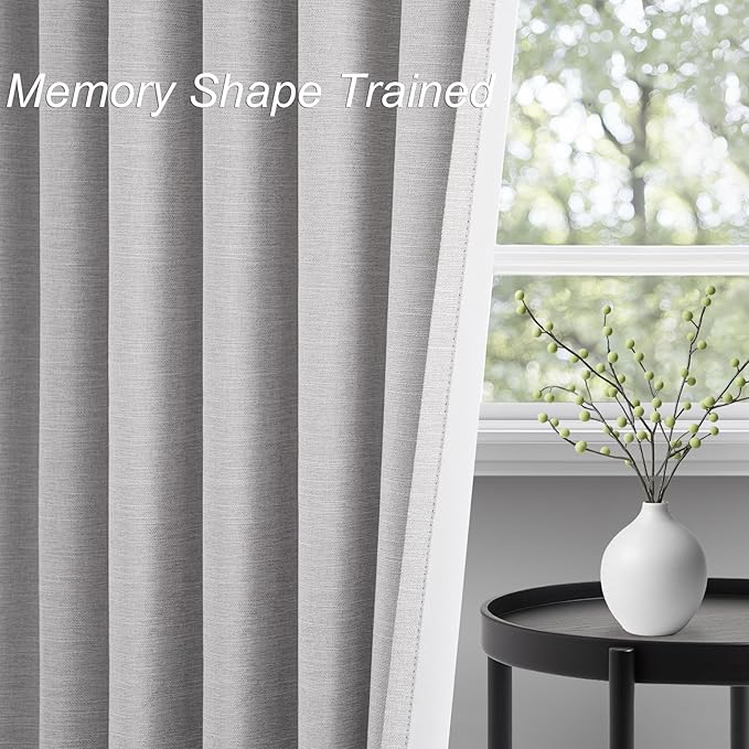 Topfinel 54 Inch Long Blackout Tiers Curtains for Small Window Modern Custom Short Curtain Drapes for Livingroom Bedroom Thermal Insulated Linen Cafe Drapes 2 Panels (W52 xL54) Grey Beige
