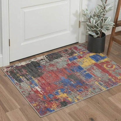 BEIMO Area Rugs 5x7 for Living Room Bedroom, Modern Abstract Machine Washable Rug, Large Soft Low Pile Floor Carpet with Non Slip Backing for Dining Room, Vivid Mix