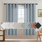 H.VERSAILTEX Linen Curtains Home Decorative Nickel Grommet Curtains Privacy Added Energy Saving Light Filtering Window Treatments Draperies for Bedroom, Stone Blue, 2 Panels, 52 x 72 - Inch