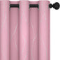 Deconovo Short Blackout Curtain, Pink Curtain, Thermal Insulated Soundproof Grommet Drapes, Wave Line Dot Foil Print, 38 x 54 Inch, 2 Panels, Machine‑Washable Window Panel for Small Windows Kitchne