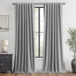 MIULEE 100% Blackout Linen Curtains for Bedroom, Glacier Gray Solid Luxury Decor Thermal Insulation Room Darkening Drapes for Living Room Nursery Back Tab Rod Pocket 42 x 96 Inches, 2 Panels
