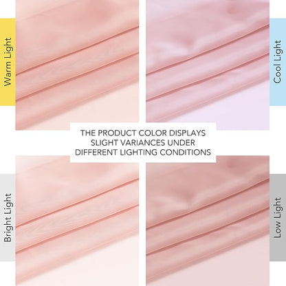 NICETOWN Light Pink Sheer Curtains 96 inches Long, Grommet Voile Sheer Textured Airy & Lightweight Curtains & Drapes Light Filtering for Bedroom/Living Room, W54 x L96, 2 Panels