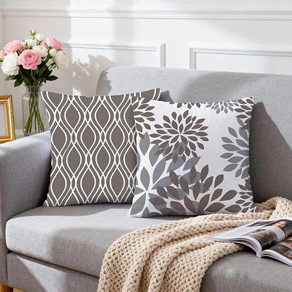 Hexagram Geometric Grey Pillow Covers 20x20 Set of 4, Decorative Outdoor Boho Modern Throw Pillow Covers, Home Sweet Home Farmhouse Cushion Case for Couch Sofa Bedroom Indoor Decor(No Insert)
