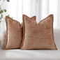 HPUK Fall Chenille Soft Throw Pillow Covers 18x18 Set of 2, Accent Cushion Covers for Living Room, Bedroom, Decorative Solid Color Pillow Covers for Couch, Sofa, Chair, Coral
