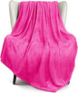 Exclusivo Mezcla Fleece Hot Pink Throw Blanket for Couch, Sofa, Super Soft and Warm Blankets, All Season, Cozy, Plush, Lightweight, 50x60 Inches