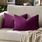 GIGIZAZA Purple 12x20 Lumbar Velvet Decorative Throw Pillow Covers for Sofa Bed 2 Pack Soft Cushion Cover