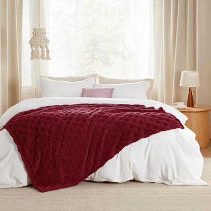 Bedsure GentleSoft Red Throw Blanket for Couch - Super Soft Cozy Blankets Gifts for Kids Girls, Cute Small Fleece Mother's Day Throws for Bedroom Home Decor, 50x70 Inches