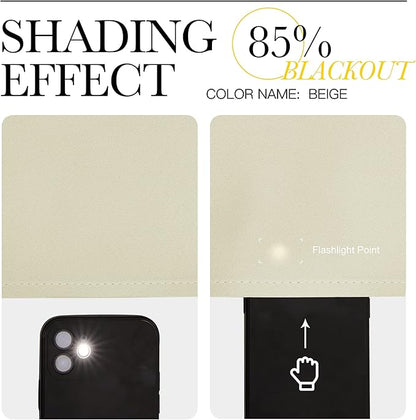 NICETOWN Beige Room Darkening Curtains 108" Long for Boho Farmhouse Home Decoration, 55" Wide, Set of 2, Window Treatment Total Privacy Drape Panels for Bedroom Living Room Guest Room