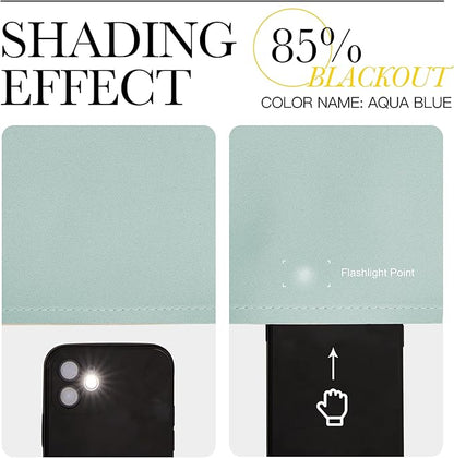 NICETOWN Blackout Curtain Panels for Bedroom, 2 Panels, Aqua Blue, W42 x L40-inch, Thermal Insulated Grommet Top Blackout Draperies and Drapes for Basement
