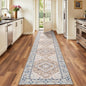 Lofus 2x10 Hallway Washable Runner Rug, Vintage Kitchen Runners Non Slip, Entryway Rugs for Bathroom Bedroom Living Room Laundry Room Floor Mat, Boho Entry Long Carpet, Floral Brown