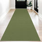 KOZYFLY Long Runners for Hallways 3x12 ft Washable Kitchen Runner Non Slip Rubber Backed Hallway Rugs Cotton Entryway Runner Rug Floor Carpet for Indoor Hall, Kitchen, Bright Green/Earthy Green