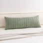 Corduroy Decorative Throw Pillow Covers 14x36 Inch Soft Striped Pillow Covers Modern Farmhouse Home Decor for Sofa Living Room Couch Bed（Sage Green）
