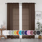 OWENIE Sheer Chocolate Curtains, Sheer Curtains 90 Inches Long 2 Panels Set, Rod Pocket Voile Fimly Sheer Drapes for Living Room/Bedroom, 2pcs, Chocolate, Each 42" W x 90" L