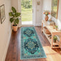 Area Rugs 2'x6' Runner Rug Non Slip Washable for Kitchen Hallway Bedroom Beside Laundry Room Bathroom Rug, Floor Carpet, Teal Green Lake Blue Turquoise