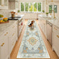 RELEANY Area Rugs 2'x10' Runner Rug Non Slip Washable for Kitchen Hallway Bedroom Beside Laundry Room Bathroom Rug, Floor Carpet, Light Yellow Carbon Grey Orange