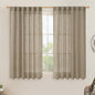LAMIT Taupe Linen Curtains 54 Inch Length 2 Panels, Light Filtering Panels Back Tab and Rod Pocket Country Decor Drapes for Bathroom/Window/Bedroom, 52 x 54 Inch