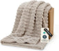 Bedsure GentleSoft Throw Blanket for Couch - Cozy Soft Blankets for Women, Cute Small Fleece Throws for Girls, Beige, 50x70 Inches