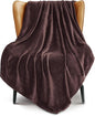 Exclusivo Mezcla Fleece Coffee Throw Blanket for Couch, Sofa, Super Soft and Warm Blankets, All Season, Cozy, Plush, Lightweight, 50x60 Inches