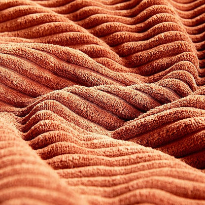Fancy Homi Set of 2 Burnt Orange Long Lumbar Decorative Throw Pillow Covers 16x24 Inch for Living Room Couch Bed, Boho Farmhouse Fall Home Decor, Soft Corduroy Corss Textured Cushion Case 40x60 cm