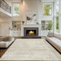 6x9 Area Rugs Washable Rug: Anti-Skid Abstract Modern Living Room Rug Soft Thin Carpets Indoor Floor Non-Shedding Carpet for Bedroom Dining Farmhouse Nursery Home Office (Beige/Light Brown, 6'x9')