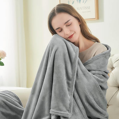 BEDELITE Fleece Blankets King Size for Bed, Luxury Plush Cozy Fuzzy Blanket 108x90 inches, Super Soft Warm Lightweight Throw Blanket All Seasons Suitable, Grey