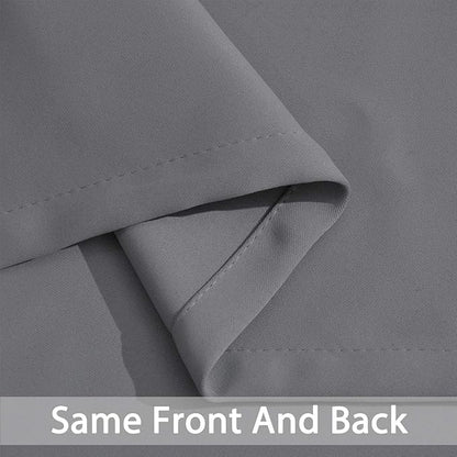 Yakamok Blackout Curtains Room Darkening Thermal Insulated Window Panels,Solid Grommet Top Drapes for Bedroom/Living Room(52Wx90L, Grey, 2 Panels)