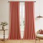 Guken 100% Blackout Curtains 90 Inch Length 2 Panels Set for Living Room Bedroom Back Tab Thermal Insulated Black Out Linen Drapes Room Darkening Coral,52x90