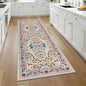 HEBE Washable Hallway Runner Rug 2'x 6' Non Slip Kitchen Rugs Runner,Low Pile Entryway Rug Laundry Room Mat Floral Carpet Runners for Hallways, Kitchen,Bathroom,Laundry,Bedside Rug
