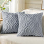 decorUhome Throw Pillow Covers 22x22 Inch Set of 2, Soft Plush Faux Wool Blue Grey Solid Couch Pillow Covers, Accent Euro Sham Farmhouse Neutral Square Pillow Cases for Sofa Bed Living Room