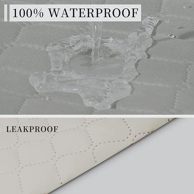 ISSUNTEX Double Protection 100% Waterproof Sofa Covers for Living Room, Reversible Couch Covers for 3 Cushion Couch Sofa, Furniture Protector Sofa Cover for Pets (X Large, Light Gray/Ivory)