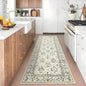 Washable Kitchen Runner 2x6 Non-Slip Floral Carpet Runner for Entryway Indoor Ultra Soft Stain Resistant Long Rugs Farmhouse Floor Mat for Hallways Laundry Bedroom Beige