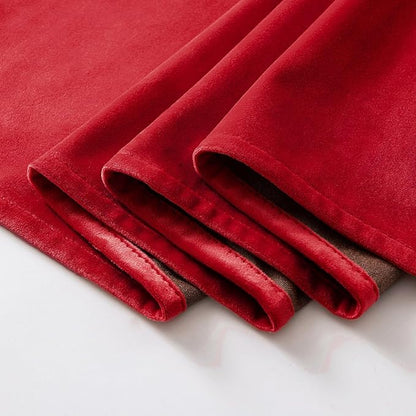 MIULEE Christmas Red Velvet Curtains Elegant Grommet Curtains Thermal Insulated Soundproof Room Darkening Curtains/Drapes for Classical Living Room Bedroom Decor 52 x 90 Inch Set of 2