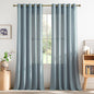 NICETOWN Linen 78 inch Curtains for Kitchen Window, Grommet Thick Flax Linen Stone Blue Small Window Treatments Privacy Assured with Light Filtering for Cafe/Kids Room, W68 x L78, 2 Panels