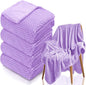 4 Pack Fleece Throw Blankets 50x60 Inches - Oeko-Tex Certified 100, 270 GSM Ultra Soft Plush for Bed, Couch and Cozy Gifts. 3D Waffle Texture, No Shedding No Pilling All Season (Lavender)