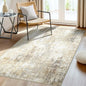 Washable Area Rugs 3'x5' Non-Slip Modern Abstract Soft for Living Room Entryway Bedroom Nursery, Print Pattern, Neutral Brown Gray