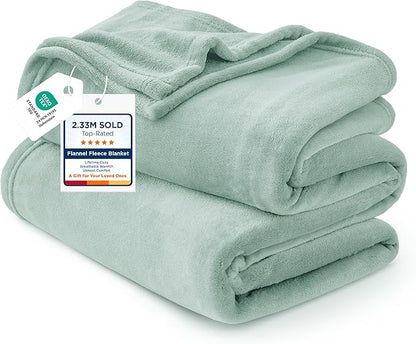 Bedsure GentleSoft Sage Green Fleece Throw Blanket - 300GSM Soft Lightweight Plush Cozy Blankets for Bed, Sofa, Couch, Travel, Camping