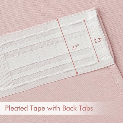 MIULEE Baby Pink Back Tab Blackout Curtains 96 Inch Long 2 Panels Set for Living Room Bedroom, Rod Pocket/Pinch Pleated Long Thermal Insulated Room Darkening Light Blocking Floor to Ceiling Drapes