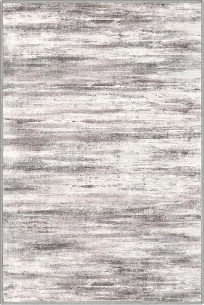 KOZYFLY Abstract Modern Washable 3x5 Area Rug Non-Slip Large Kitchen & Entryway Rug, Grey/Light Beige/Brown Throw Rugs Indoor Mat for High-Traffic Door Entrance, Laundry, Nursery